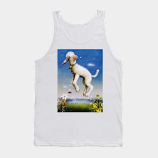 Frühlingsfahrten SPRING TIME Sheep Lamb Farm Vintage Wall Decor Art Poster Tank Top